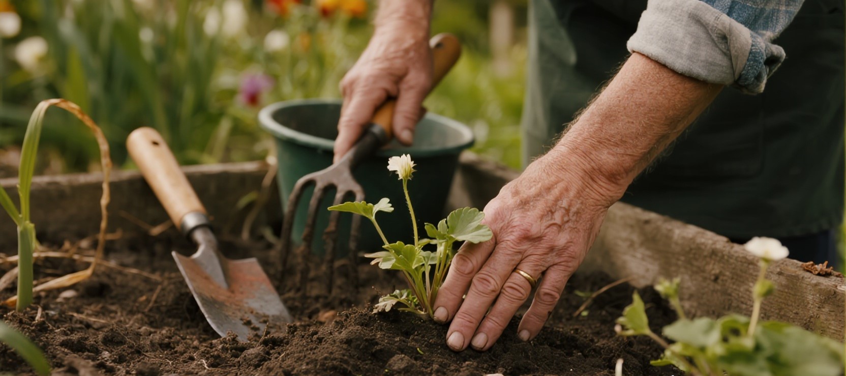 Elderly gardener success